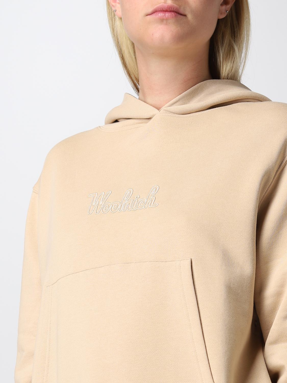 WOOLRICH: Felpa donna - Beige | Felpa Woolrich CFWWSW0082FRUT3024 GIGLIO.COM