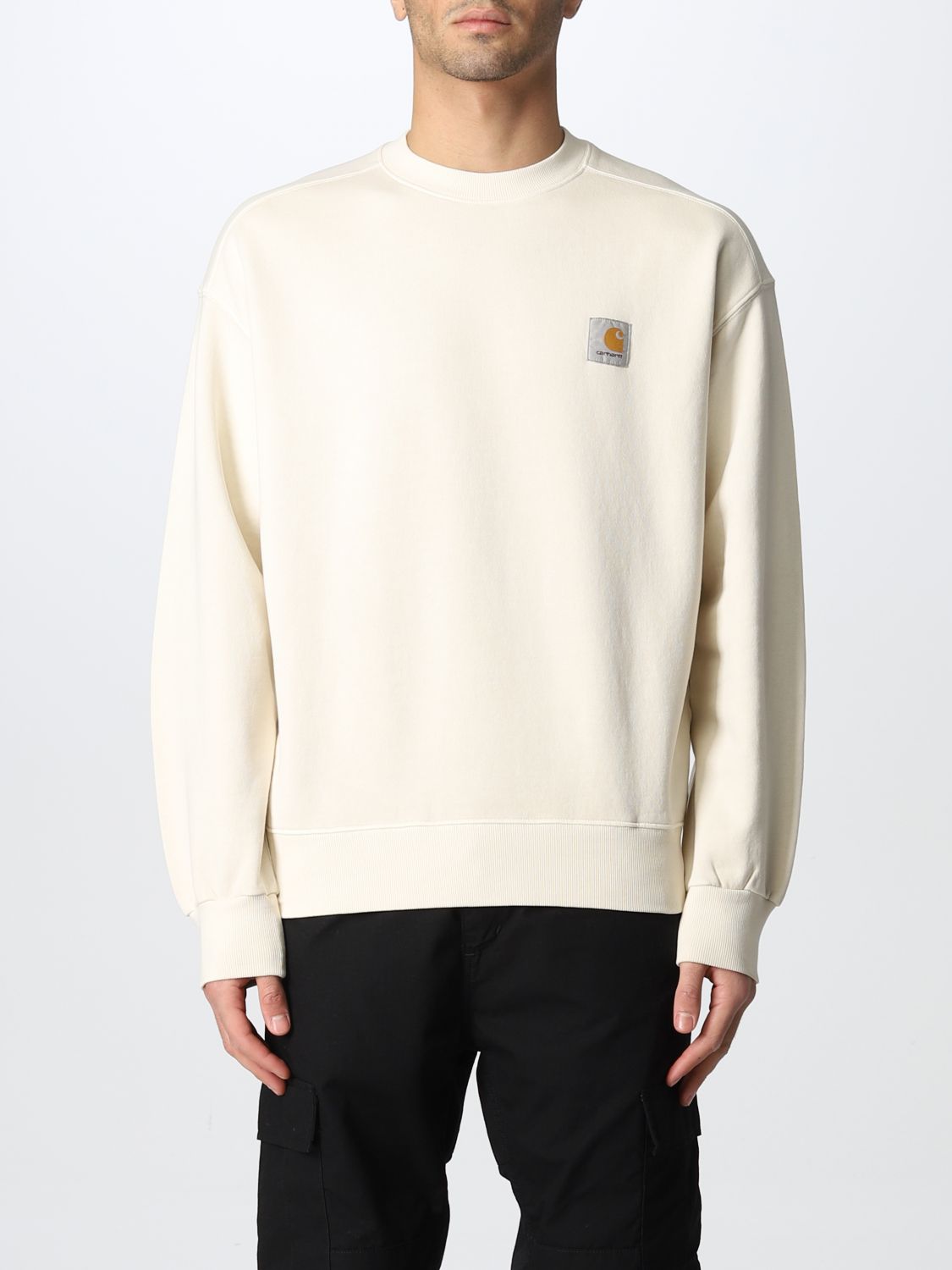 Carhartt Jumper In Cotton With Logo Patch In Natural