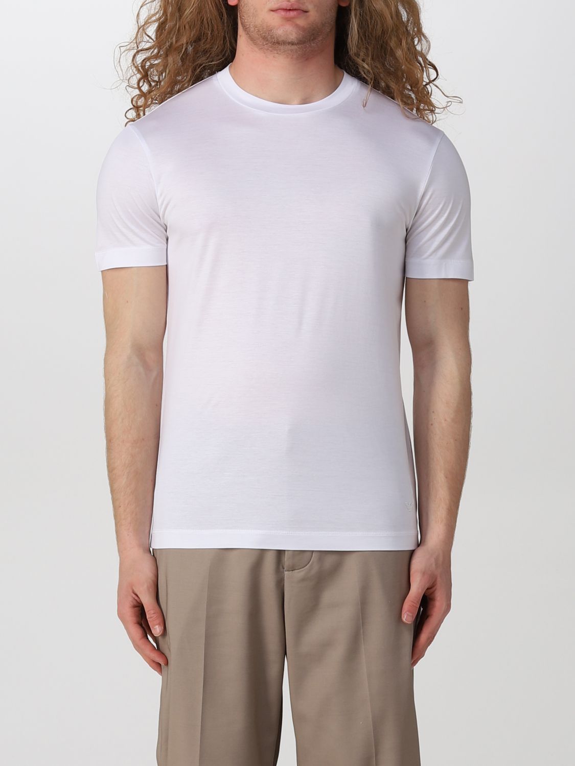 Emporio Armani T-shirt In Cotton Blend In White