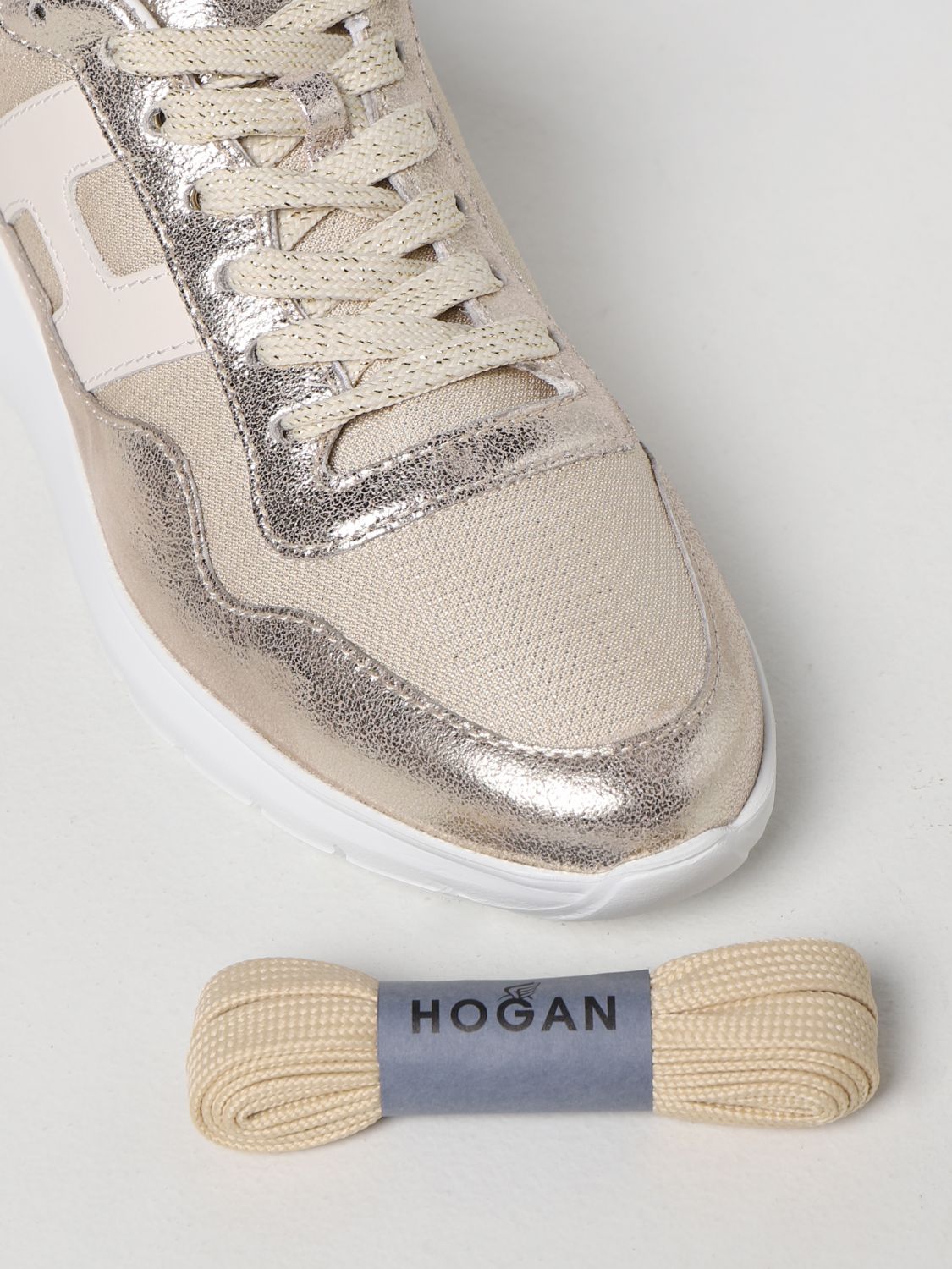 Zapatillas Hogan: Zapatos de cordones mujer Hogan platino 4