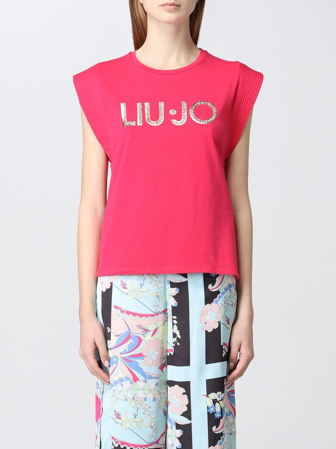 inoxidable Concurso Disparo Outlet de Liu Jo: Camiseta para mujer, Fucsia | Camiseta Liu Jo CA2106JS003  en línea en GIGLIO.COM
