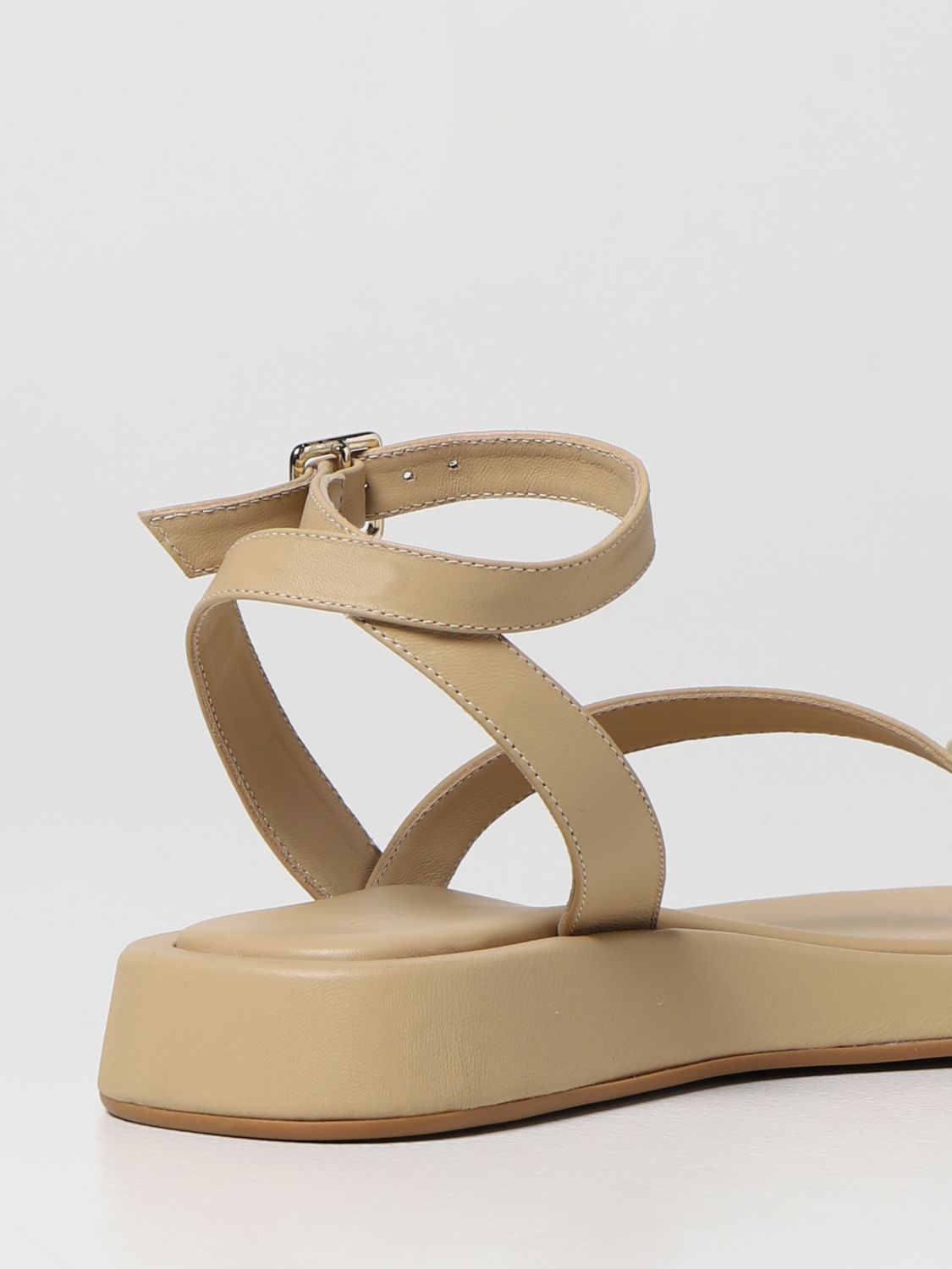 Gia Borghini Outlet: flat sandals for woman - Beige | Gia Borghini flat