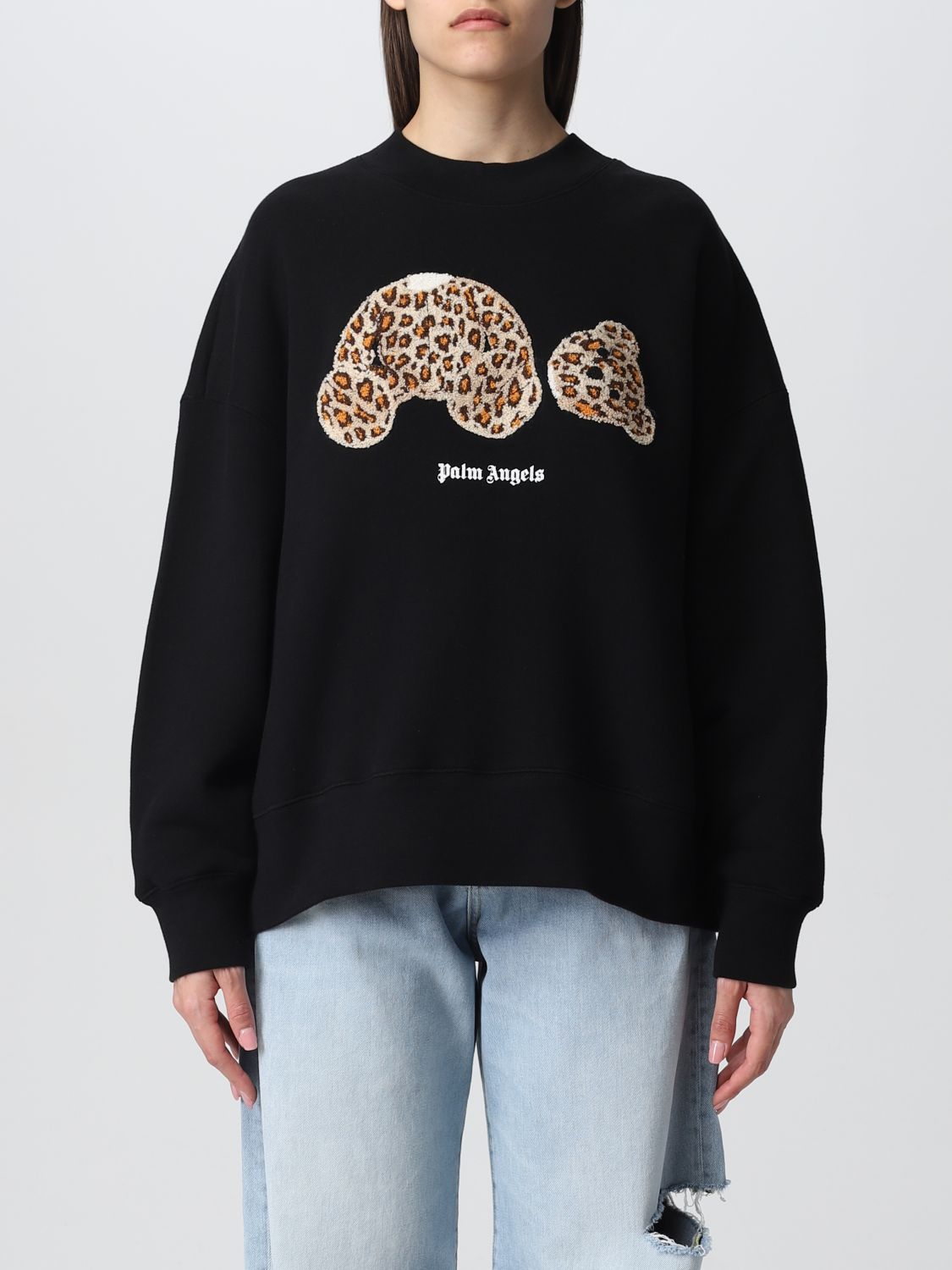 PALM ANGELS Palm Bear Leopard T-Shirt Black