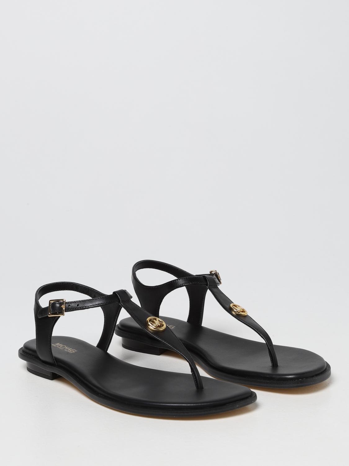 mk black flat sandals