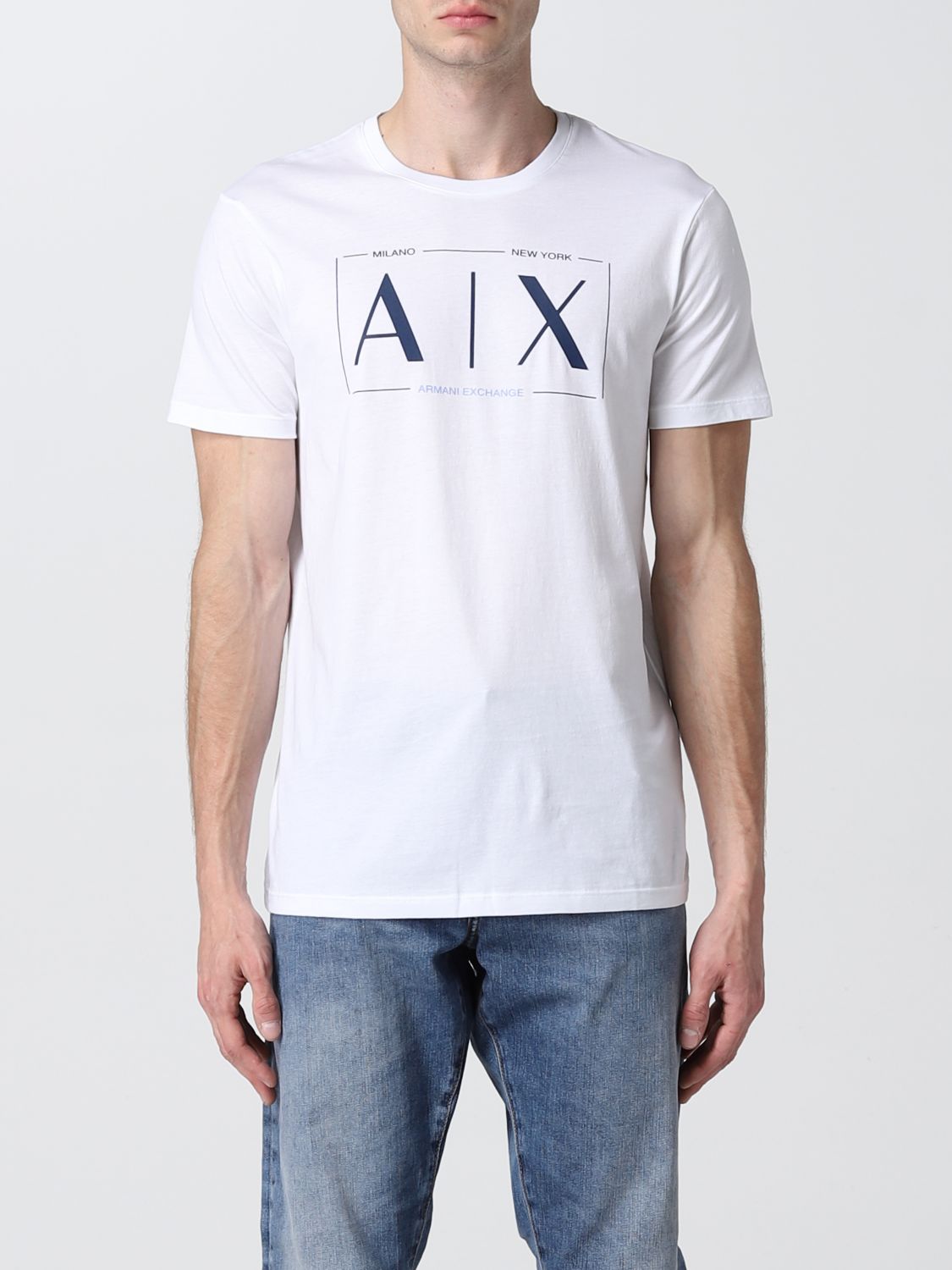 ARMANI EXCHANGE: T-shirt with AX logo - White | T-Shirt Armani Exchange ...