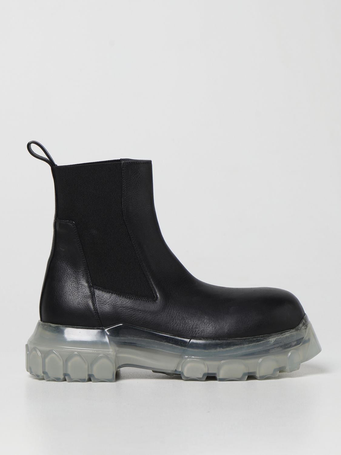 Flat ankle boots Rick Owens: Rick Owens leather ankle boots black 1
