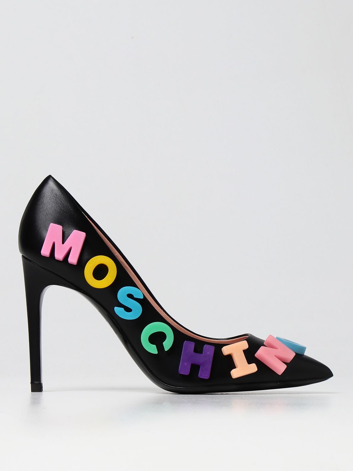 MOSCHINO COUTURE LEATHER PUMPS,D04834002