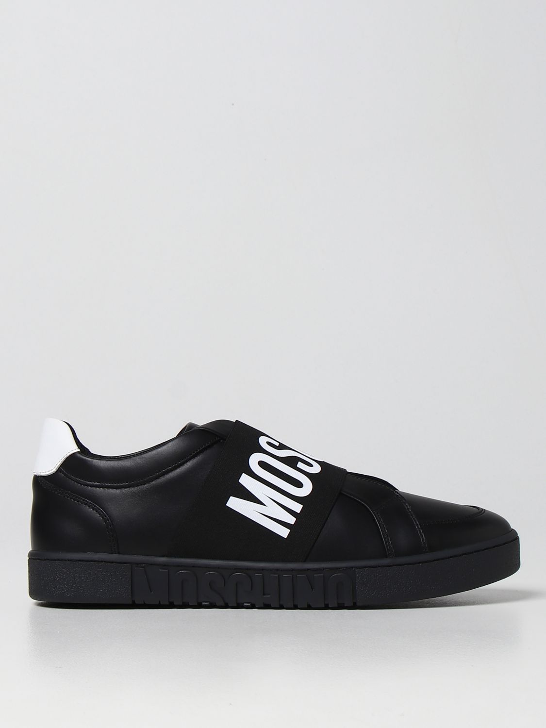 MOSCHINO COUTURE: leather sneakers - Black | MOSCHINO COUTURE sneakers ...