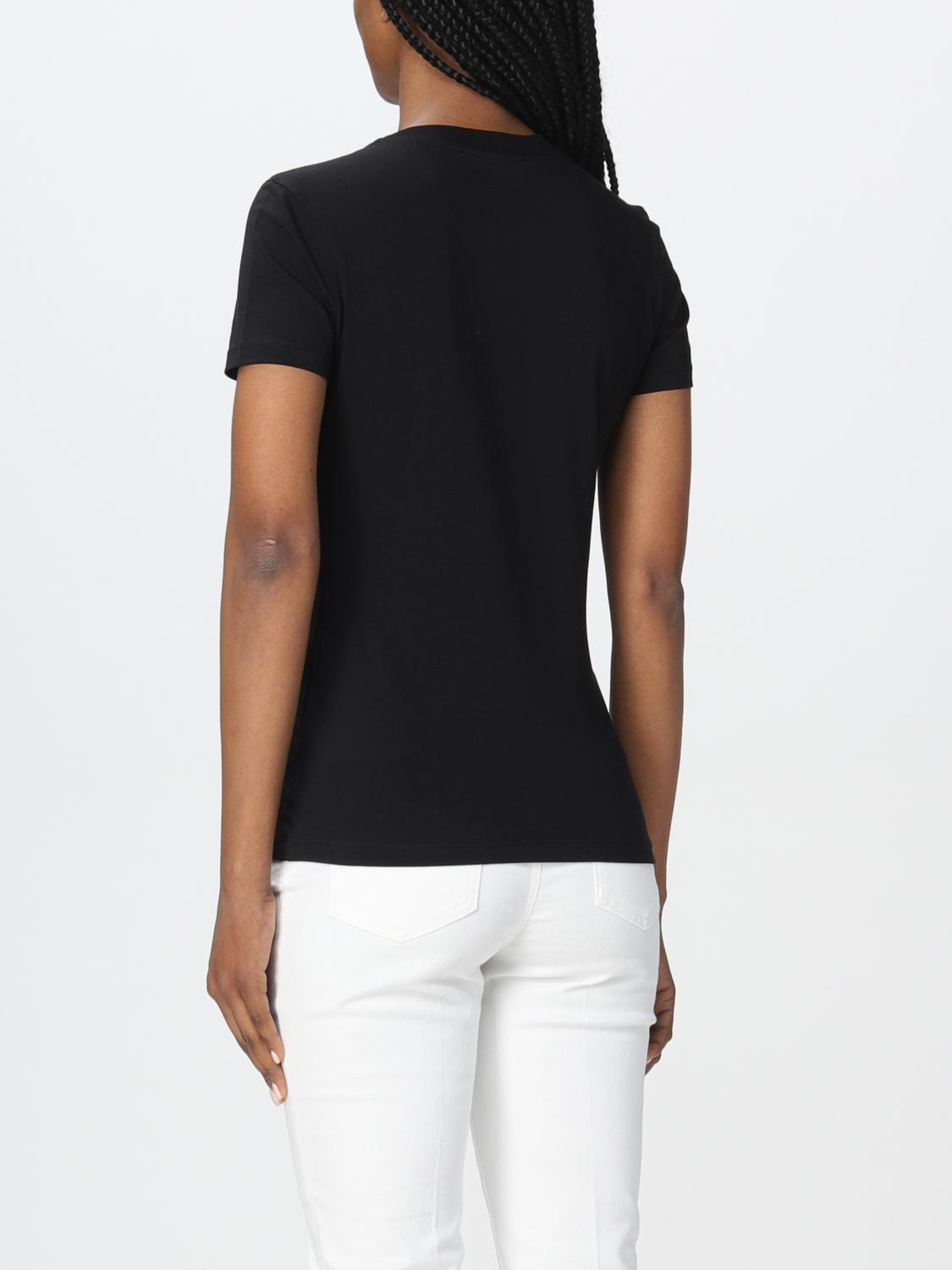 VERSACE JEANS COUTURE: T-shirt donna - Nero | T-Shirt Versace Jeans Couture  72HAOPCJ01P GIGLIO.COM