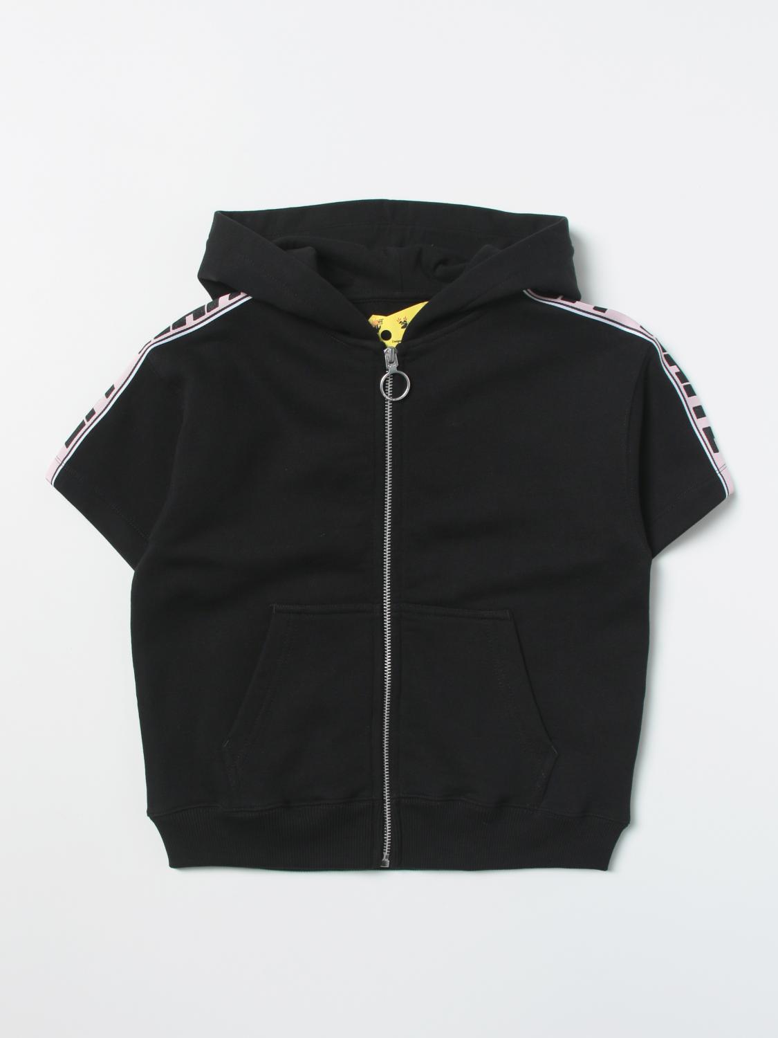OFF-WHITE: Felpa con bande - Nero | Maglia Off-White OGBE002S22FLE001  GIGLIO.COM