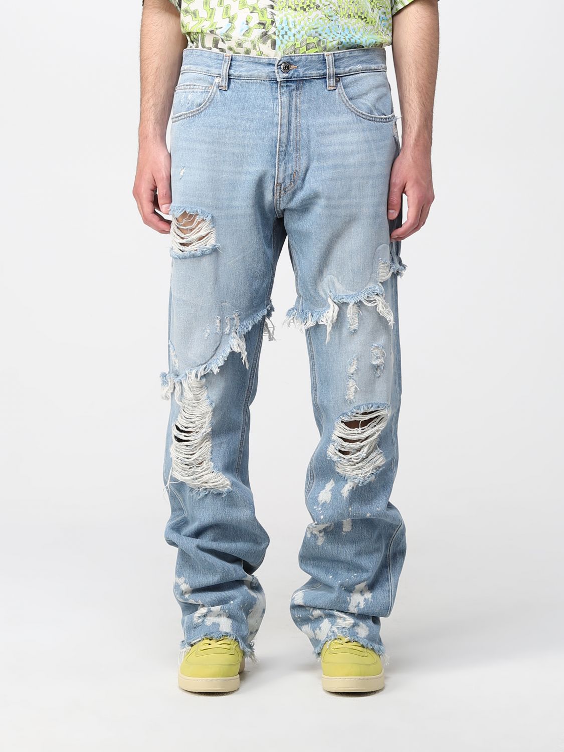 Subtropisch Gelijkenis zaad JUST CAVALLI: jeans in washed ripped denim - Denim | Just Cavalli jeans  S01LA0144N31990 online on GIGLIO.COM
