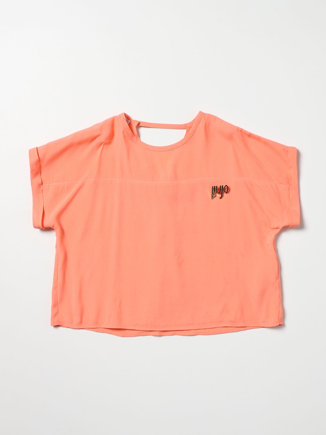 Liu •jo Kids' T-shirt With Mini Logo In Orange