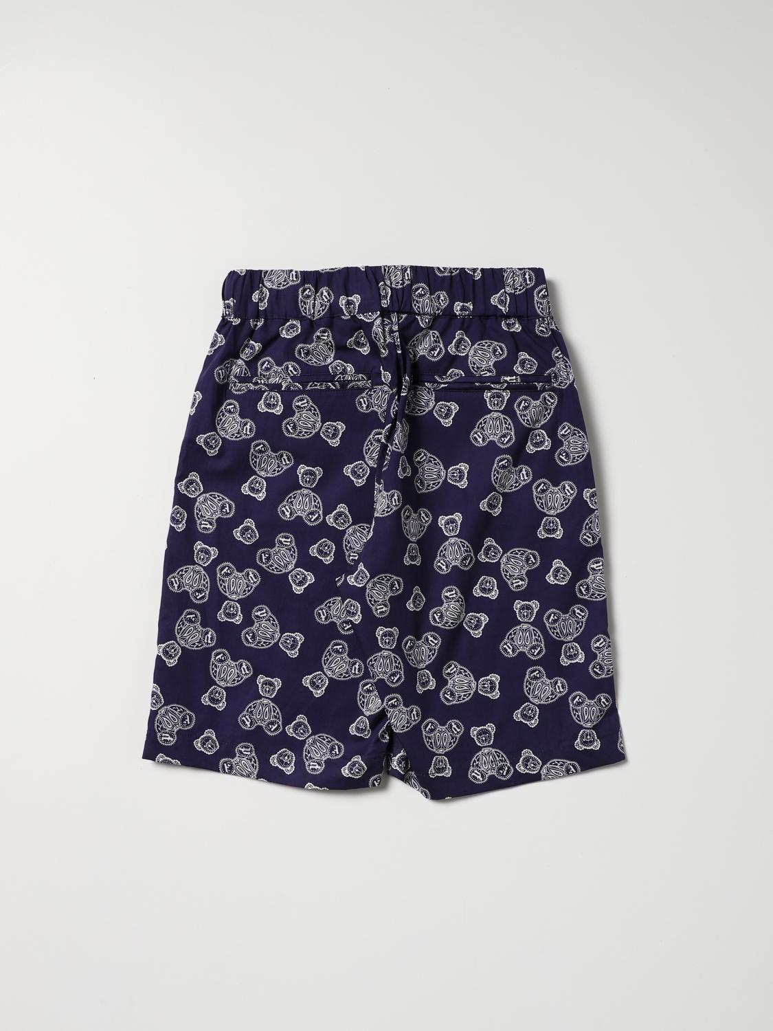 PALM ANGELS: Pantaloncino in cotone - Blue | Pantaloncino Palm Angels  PBCB003S22FAB001 GIGLIO.COM