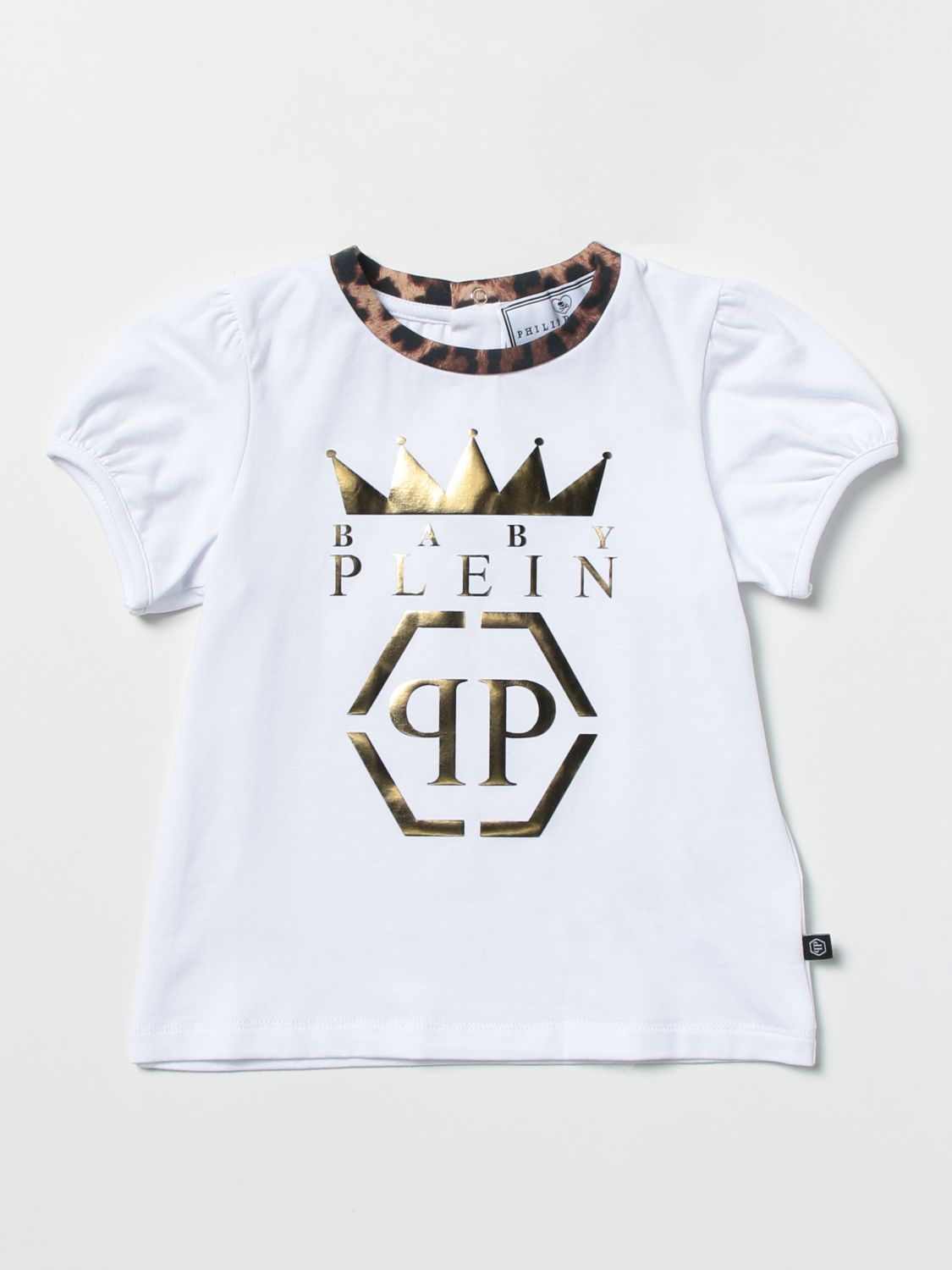 T-shirt Philipp Plein: T-shirt Philipp Plein con logo laminato bianco 1