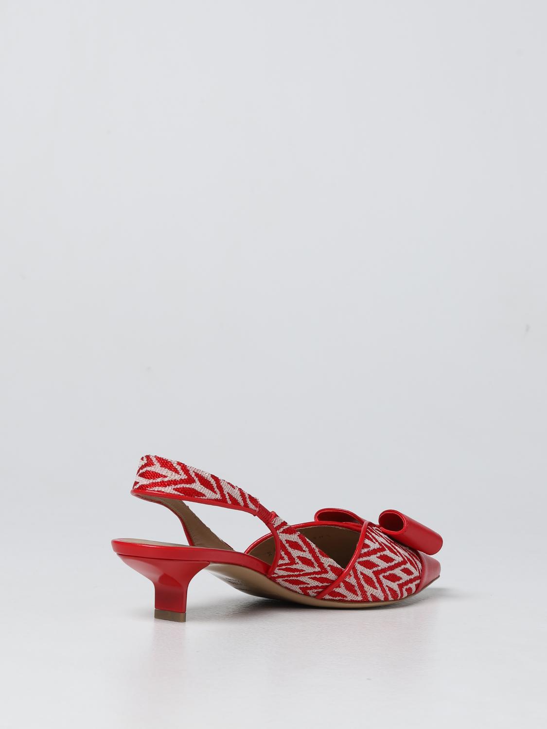 Scarpe con Tacco Donna | Décolleté con organza plissetata e cinturino Blu |  Giorgio Armani — Field and Swamp