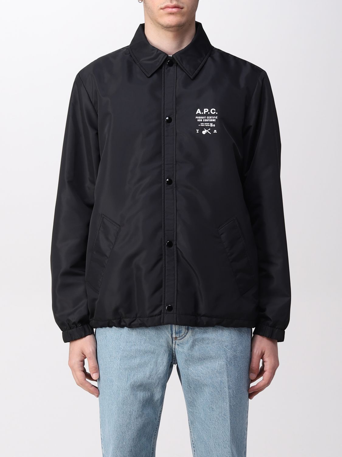 A.P.C.: jacket for man - Black | A.p.c. jacket PAAESH02705 online on ...