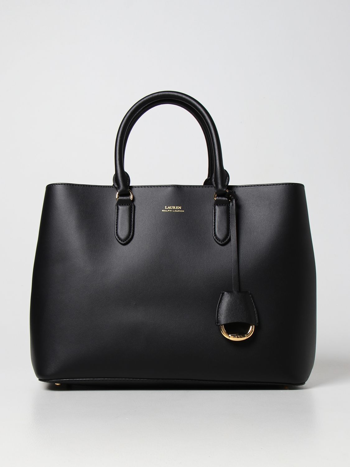 Lauren Ralph Lauren Leather Tote Bag In Black | ModeSens