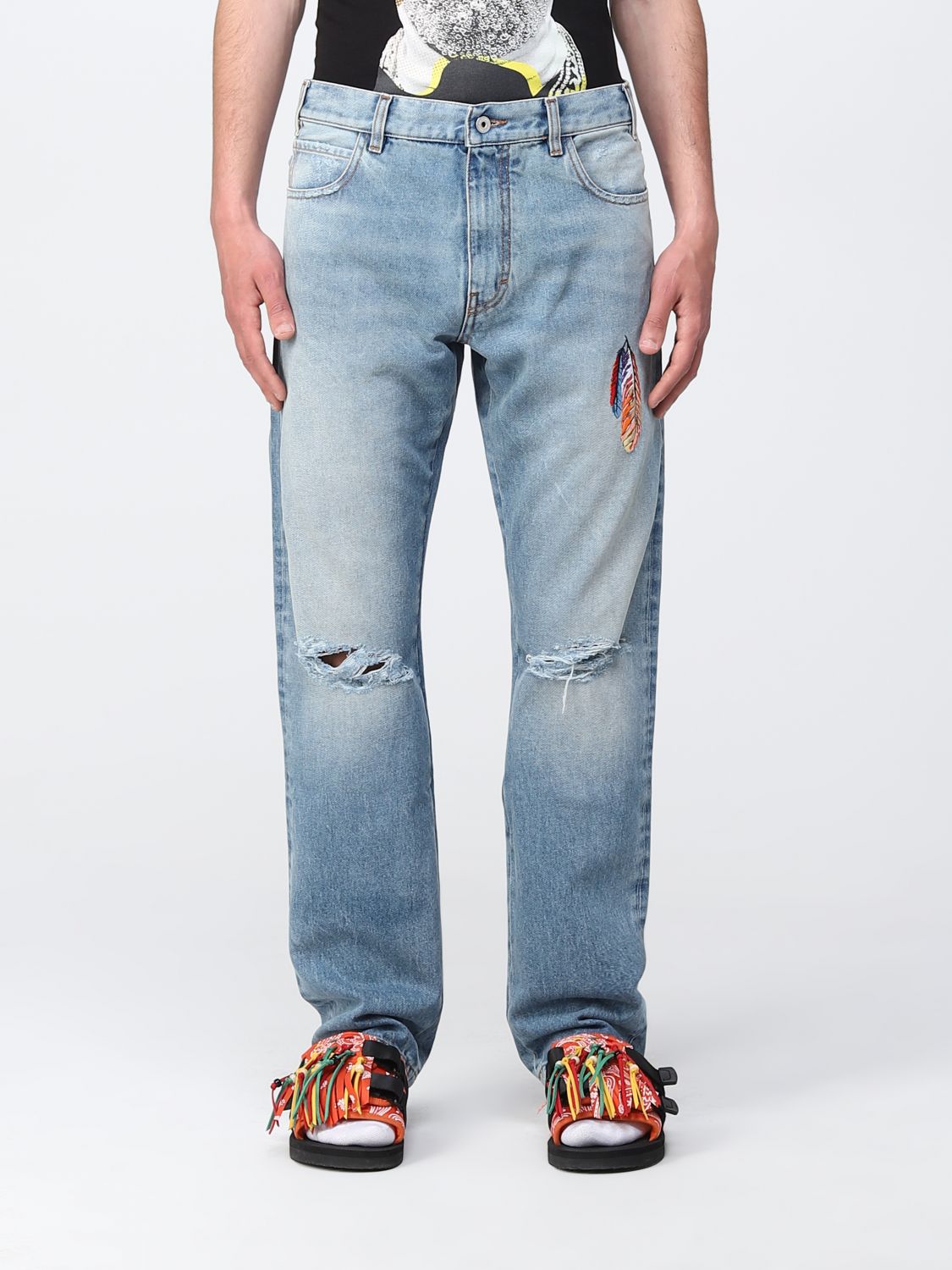 MARCELO BURLON COUNTY OF MILAN COUNTY OF MILAN JEANS IN WASHED DENIM,D07306009