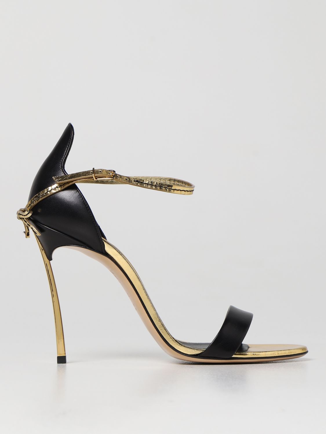 CASADEI: Blade leather sandals - Black | Casadei heeled sandals ...