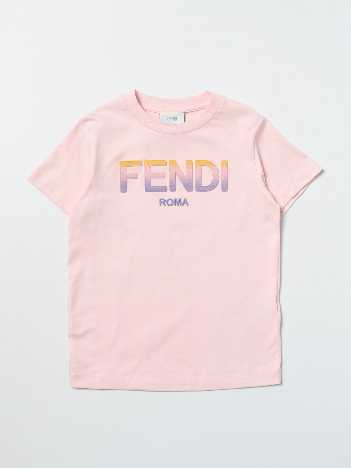 FENDI: t-shirt for girls - Pink | Fendi t-shirt JFI2617AJ online on ...