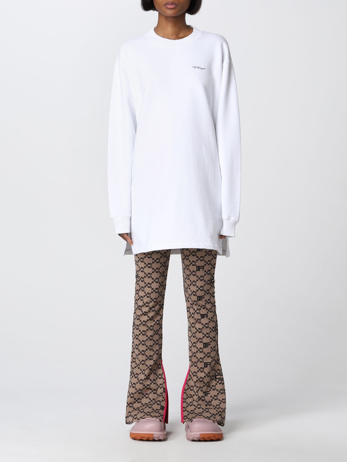 OFF-WHITE: sweatshirt dress with logo - Multicolor | Off-White dress ...