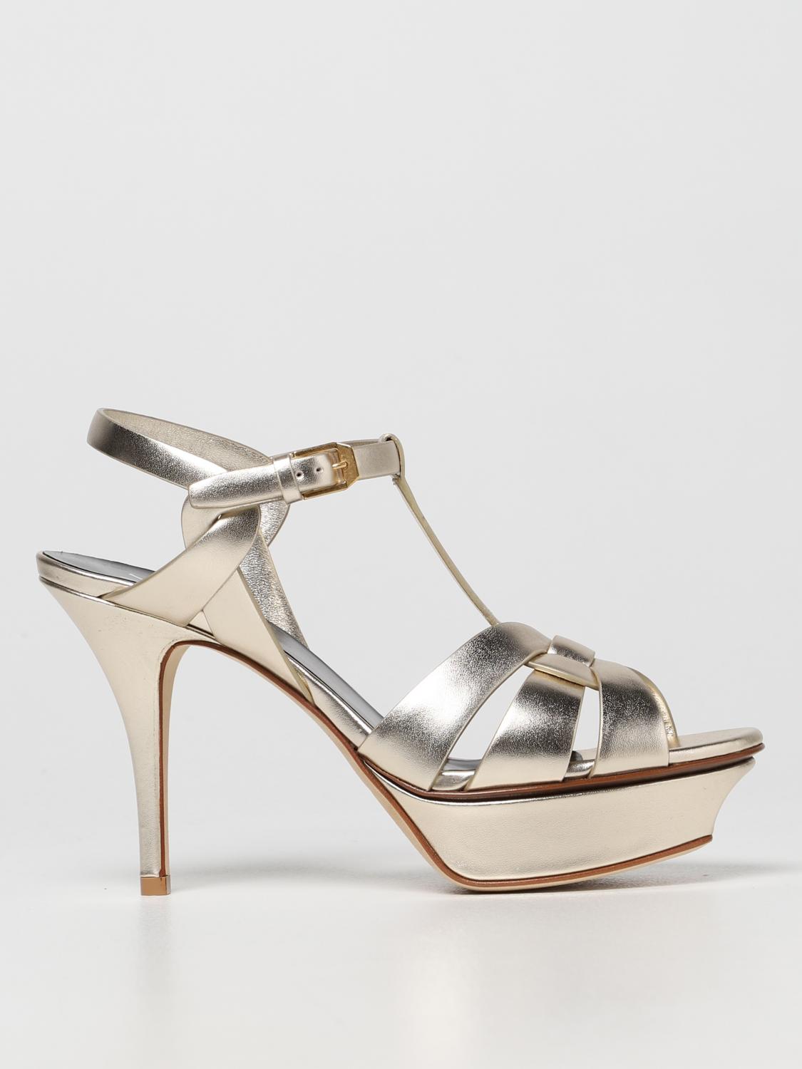 saint laurent metallic sandals