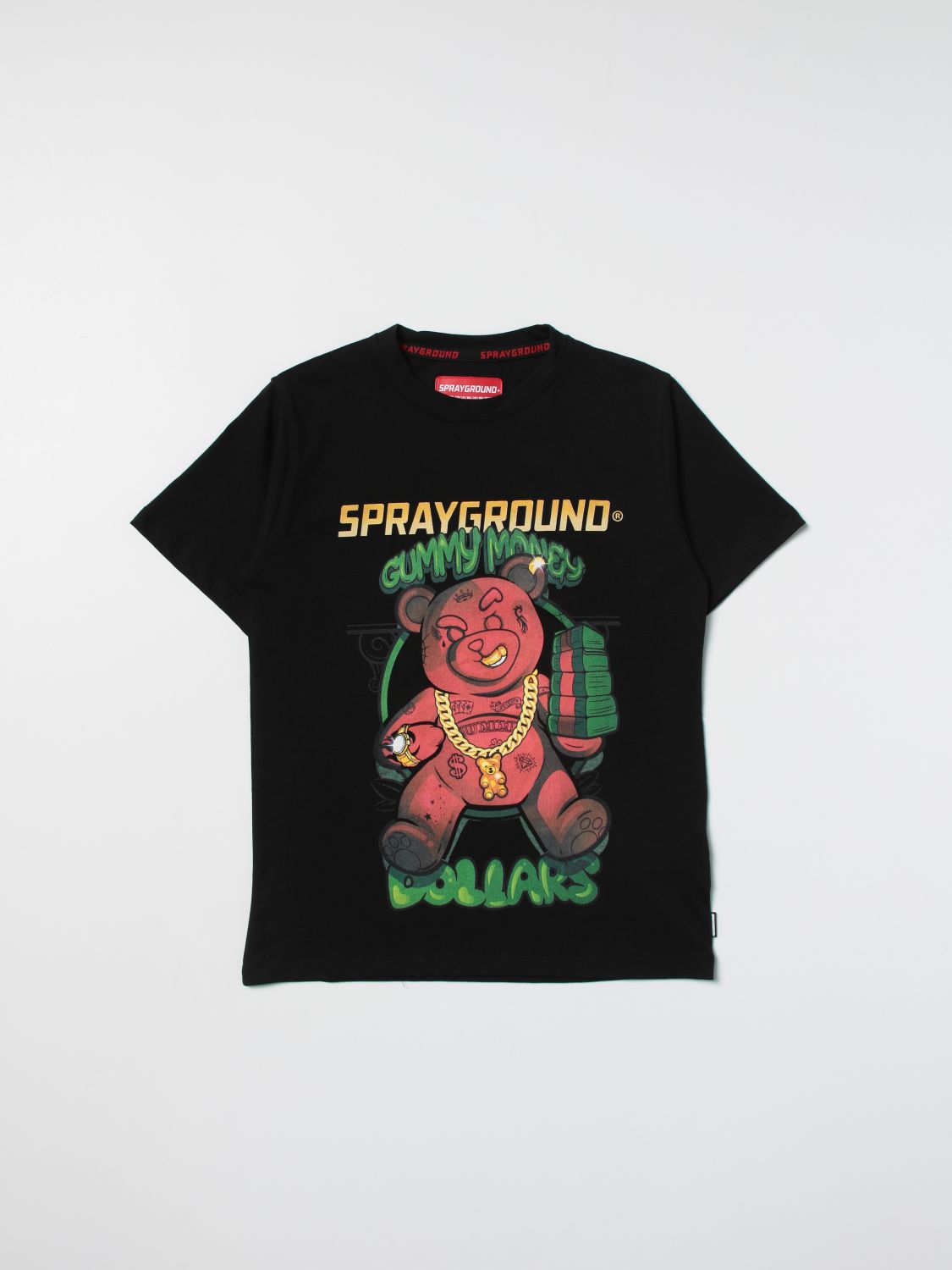 Sprayground Kids' T-shirt With Graphic Print In Black