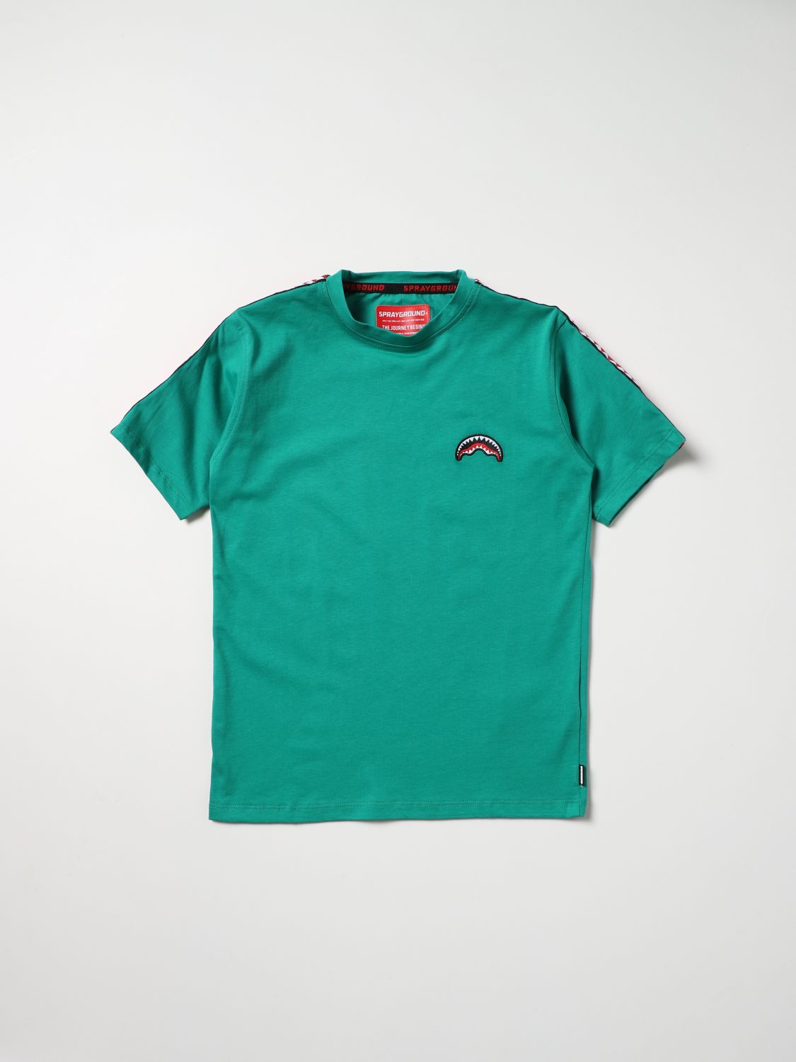 Sprayground Kids' T-shirt With Mini Logo In Green