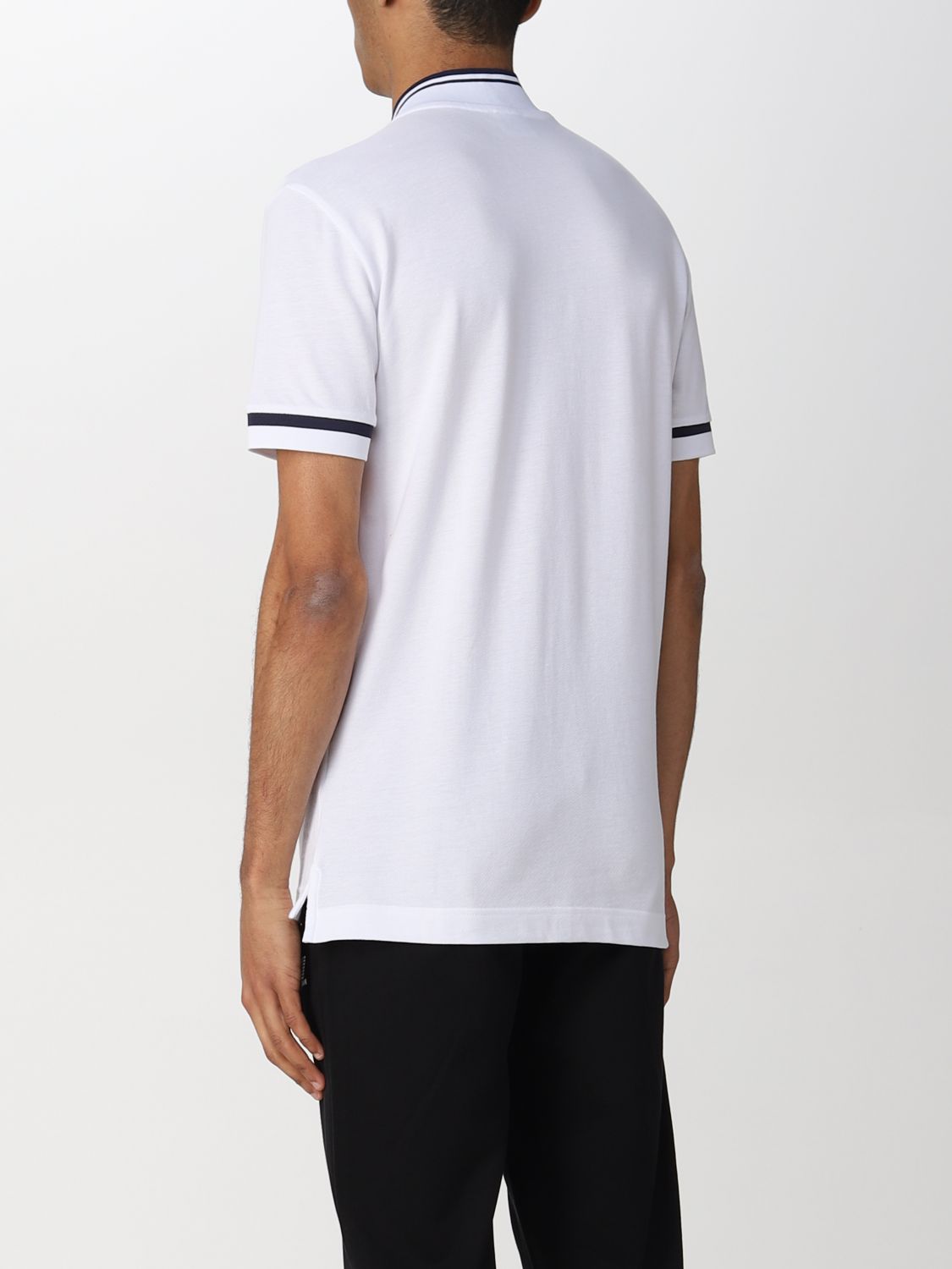 EA7: polo shirt with logo - White | Ea7 polo shirt 3LPF18PJ4MZ online ...