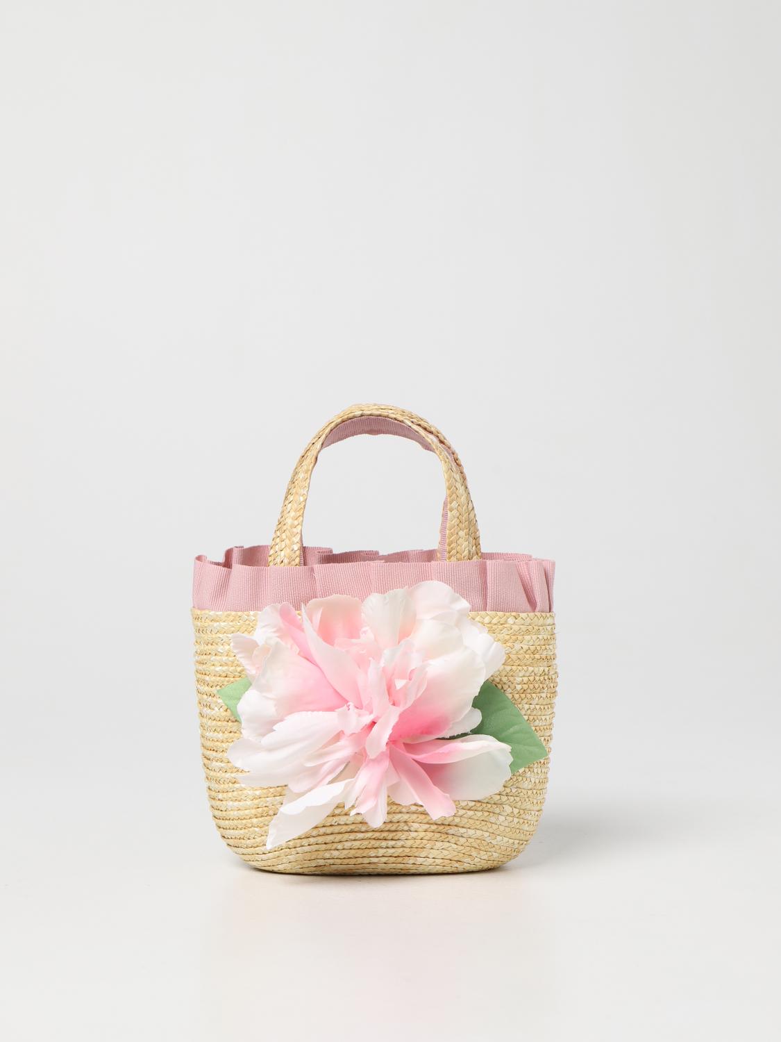 PICCOLA LUDO: Borsa di paglia - Rosa | Borsa Mini Piccola Ludo  BF7WA023C000001 GIGLIO.COM