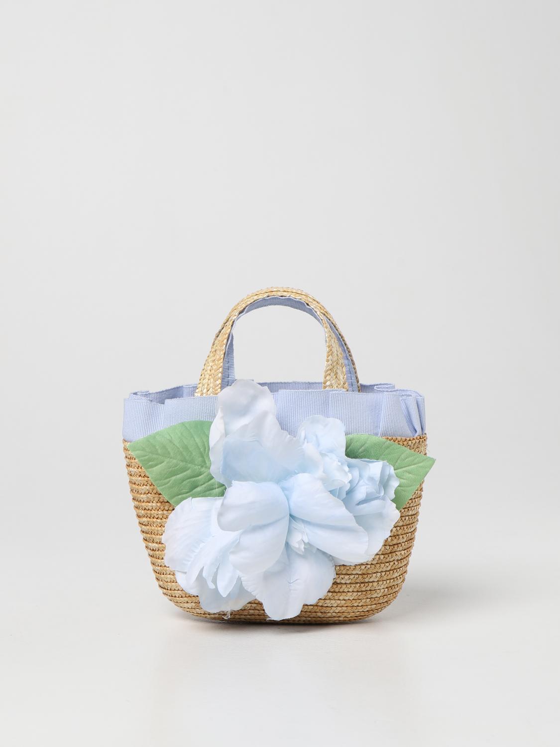 PICCOLA LUDO: Borsa di paglia - Celeste | Borsa Mini Piccola Ludo  BF7WA023C000001 GIGLIO.COM
