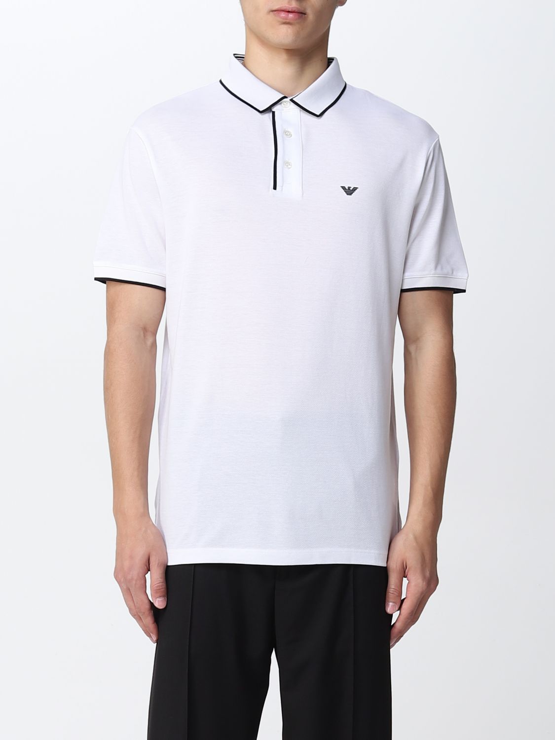 EMPORIO ARMANI: polo shirt for man - White | Emporio Armani polo shirt ...