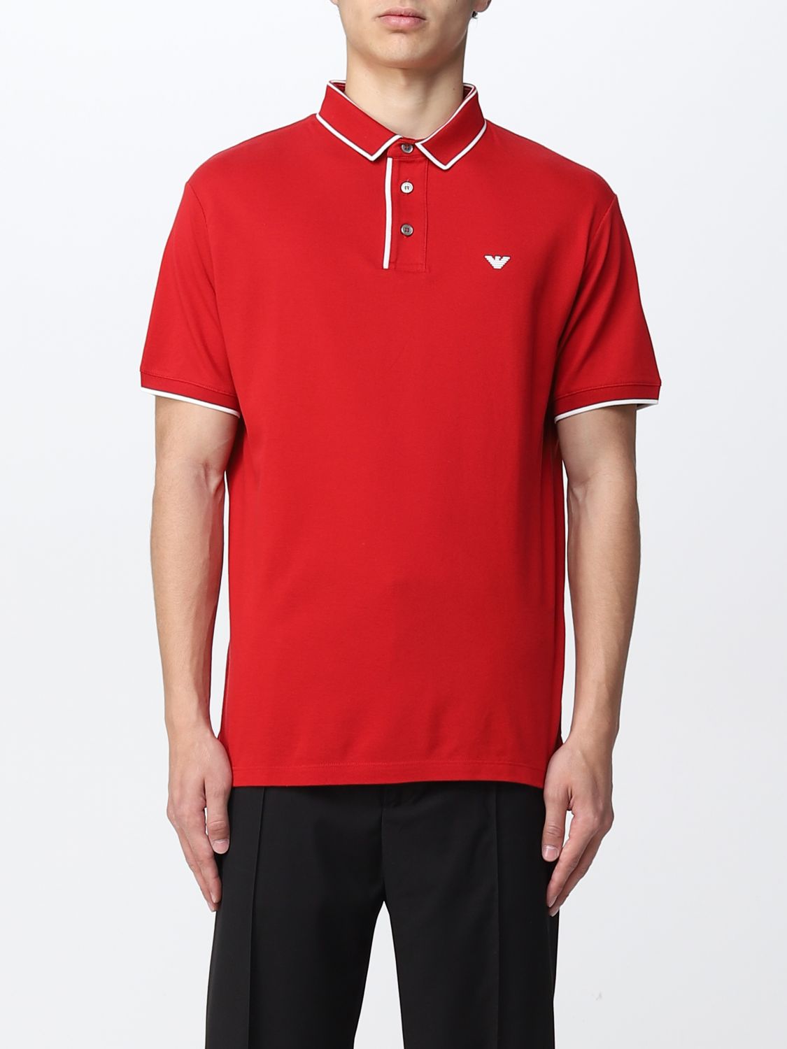 EMPORIO ARMANI: polo shirt for man - Red | Emporio Armani polo shirt  3L1FAX1JTKZ online on 