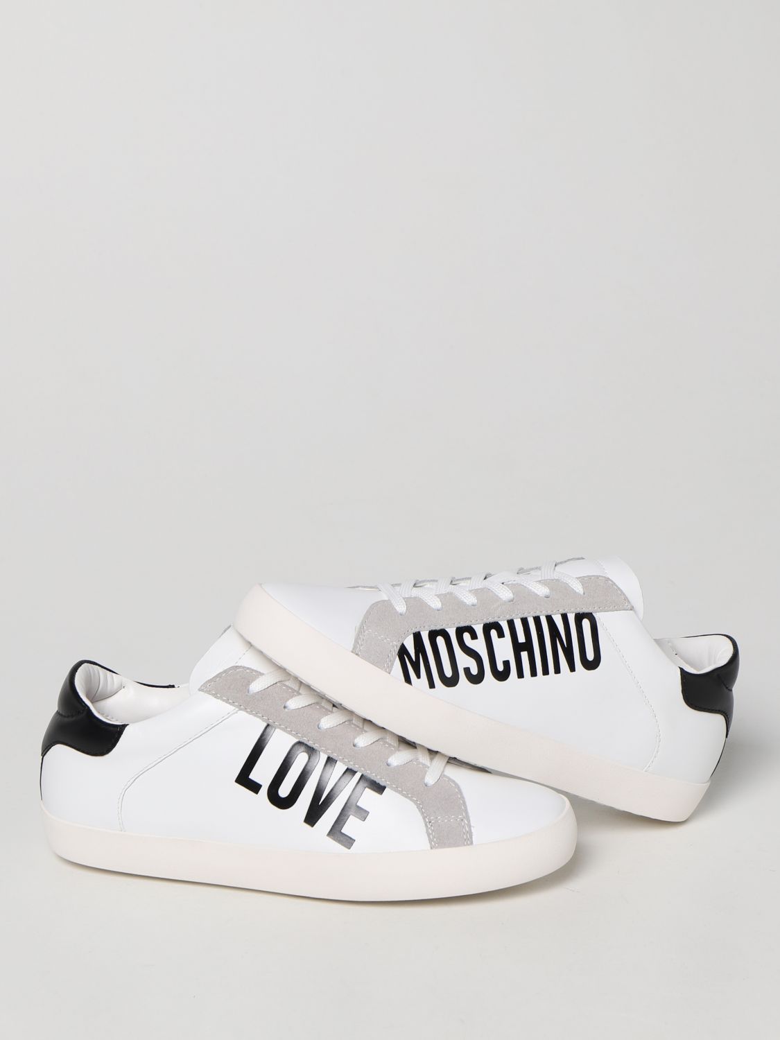 Love Moschino sneakers in leather logo - White | Love sneakers JA15532G0EIAB online at GIGLIO.COM