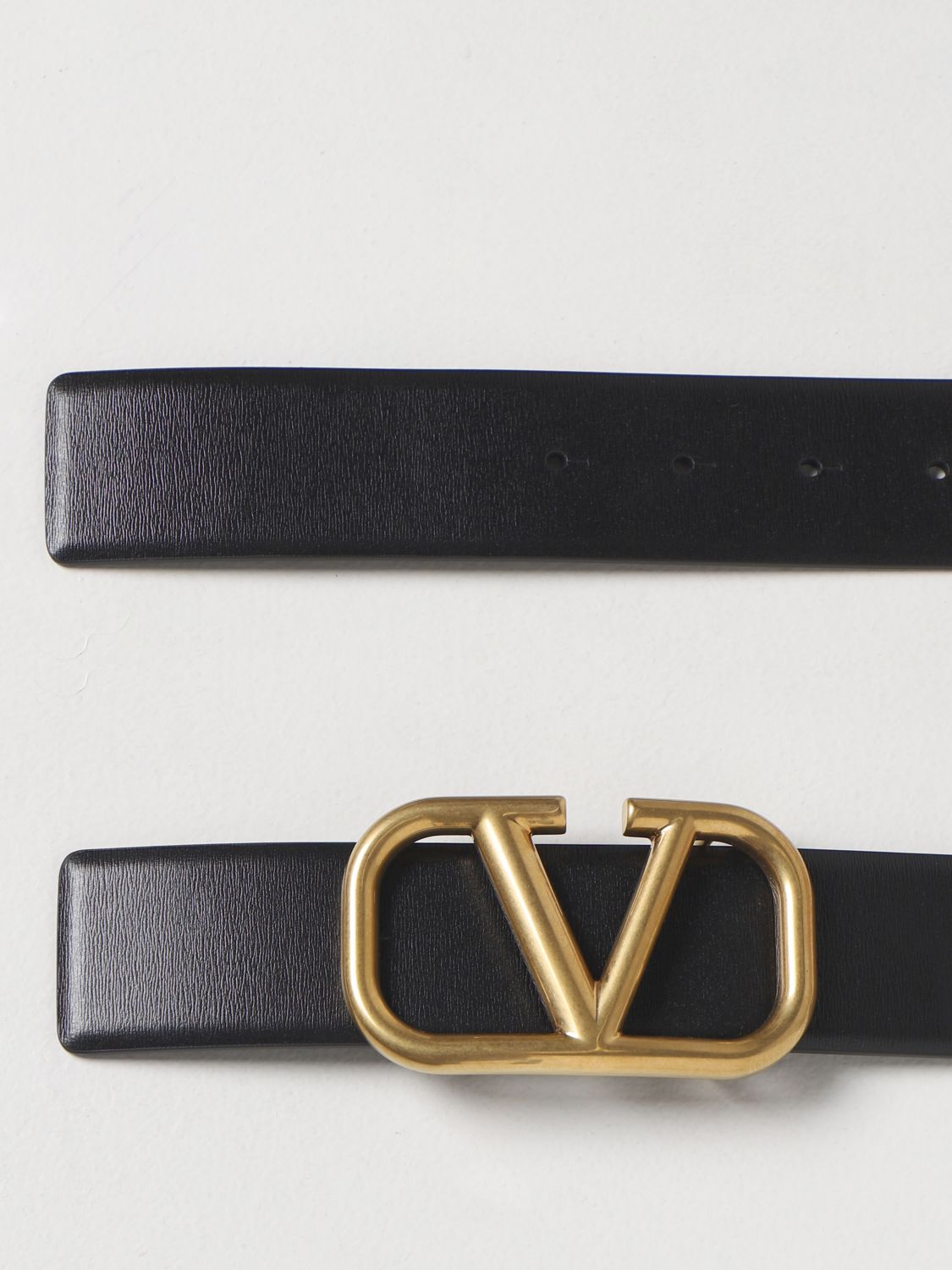 Belt Valentino Garavani: Valentino Garavani leather belt with VLogo buckle black 2