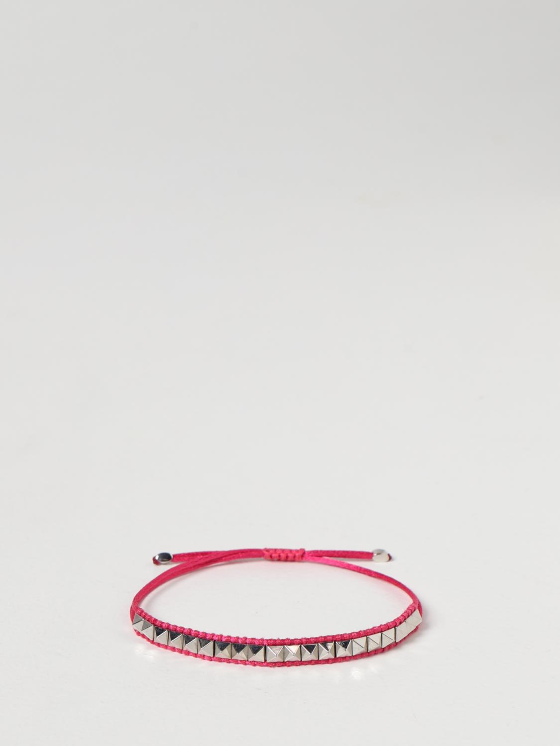 VALENTINO GARAVANI: Bracciale Rockstud con borchie - Rosa | Accessori  Valentino Garavani YJ0P18DCQ GIGLIO.COM