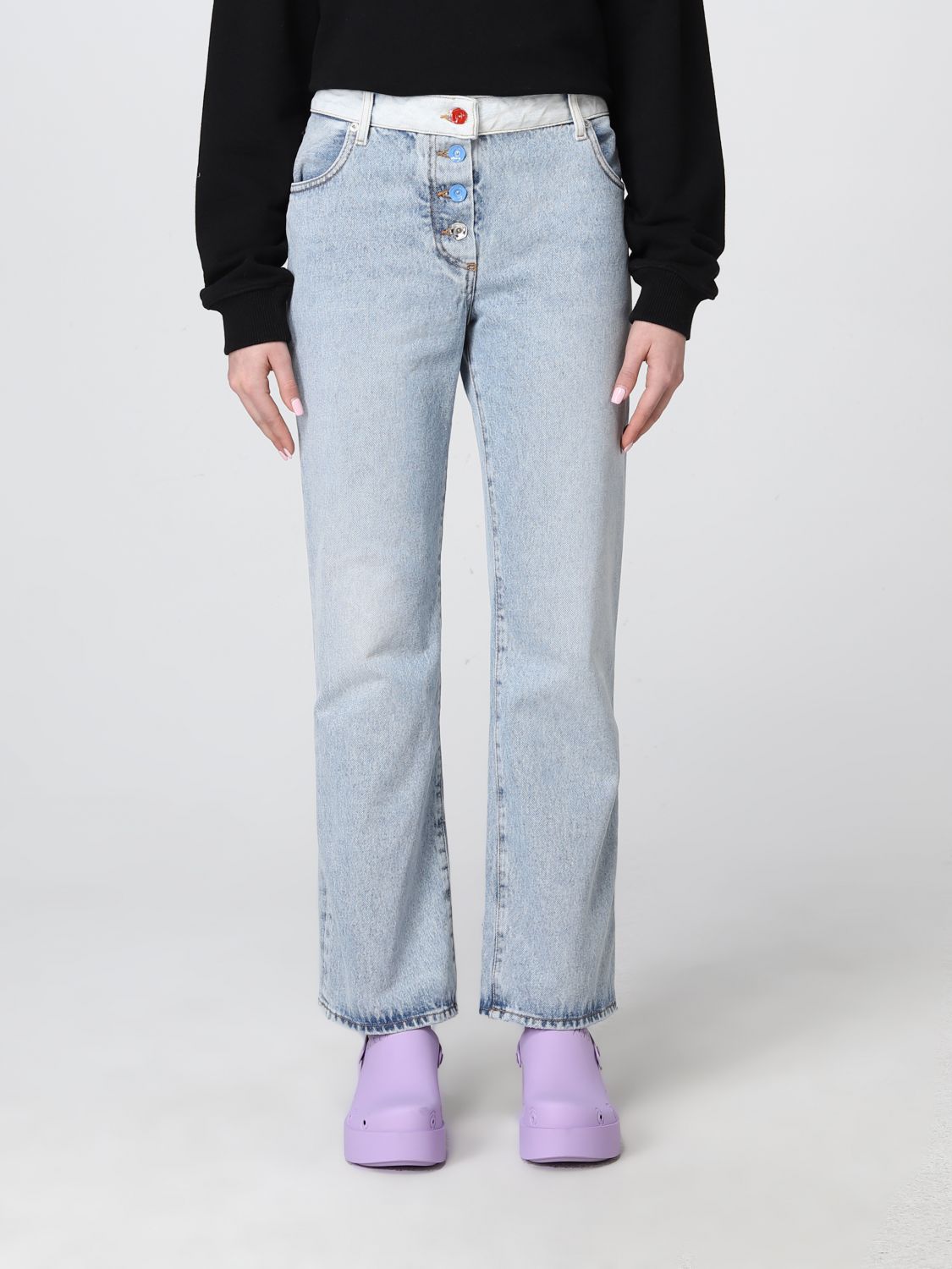 OFF-WHITE OFF WHITE JEANS IN WASHED DENIM,D08906009