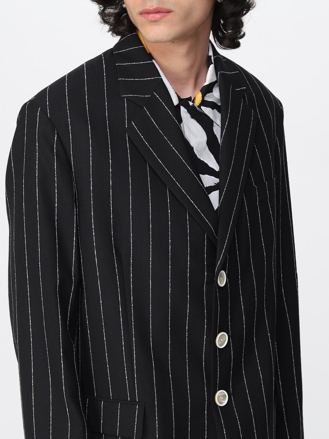 MARNI: Blazer gessato - Nero | Blazer Marni GUMU0080U0UTW951 GIGLIO.COM