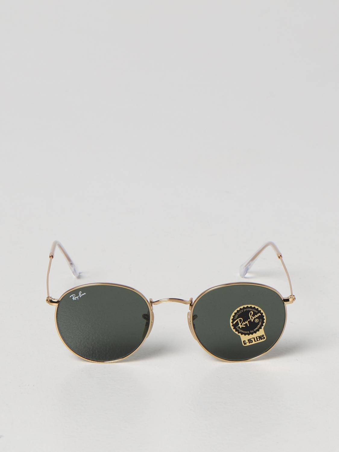 RAY-BAN: Round Metal Flat sunglasses in metal - Green | Glasses Ray-Ban RB  3447-N ROUND METAL FLAT GIGLIO.COM