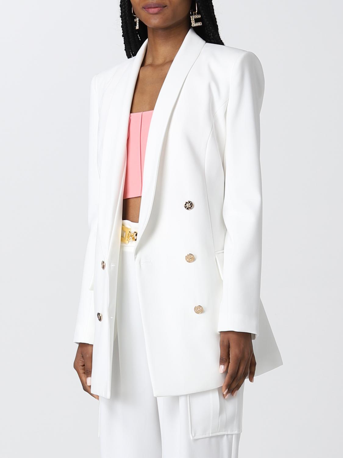 ELISABETTA FRANCHI: Giacca donna - Avorio | Blazer Elisabetta Franchi GI029  GIGLIO.COM