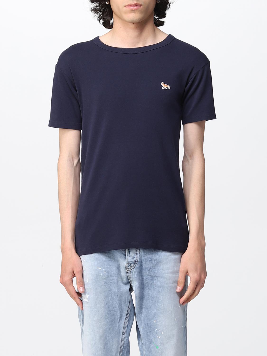 Maison Kitsune Tシャツ メンズ Maison Kitsune ネイビー Tシャツ メゾンキツネ Fwkj0012 Giglio Com