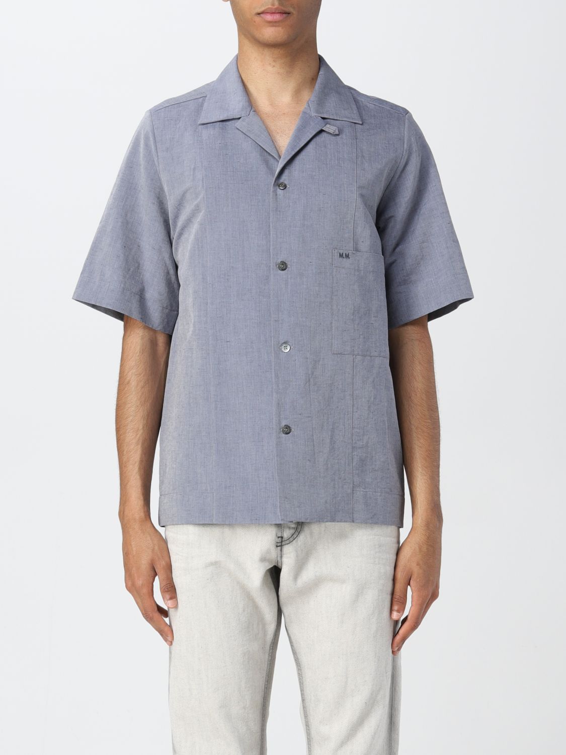 Maison Margiela Bowling Collar Shirt In Grey | ModeSens