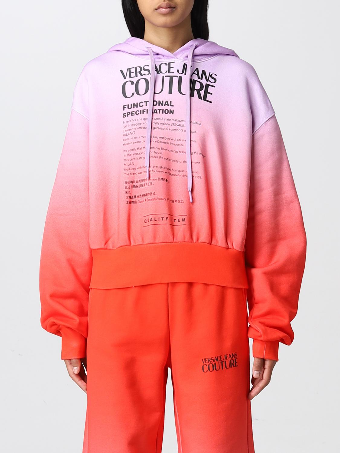 VERSACE JEANS COUTURE: Felpa donna - Fantasia | Felpa Versace Jeans Couture  72HAIP05CF03P GIGLIO.COM