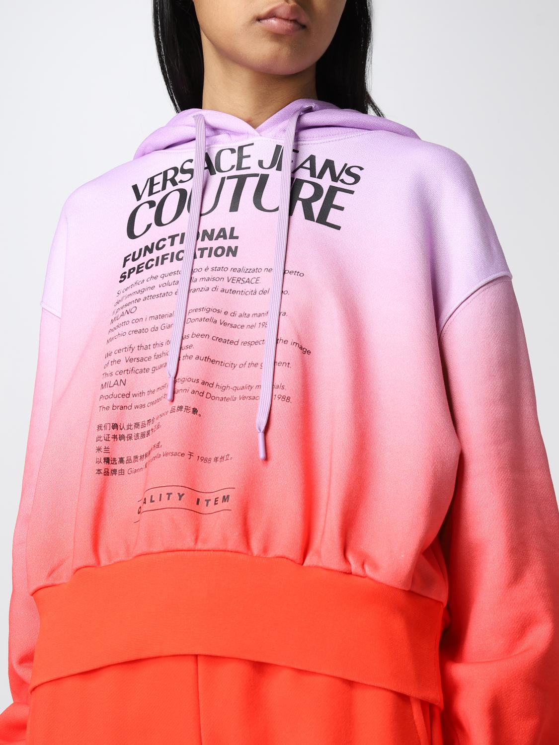VERSACE JEANS COUTURE: Felpa donna - Fantasia | Felpa Versace Jeans Couture  72HAIP05CF03P GIGLIO.COM