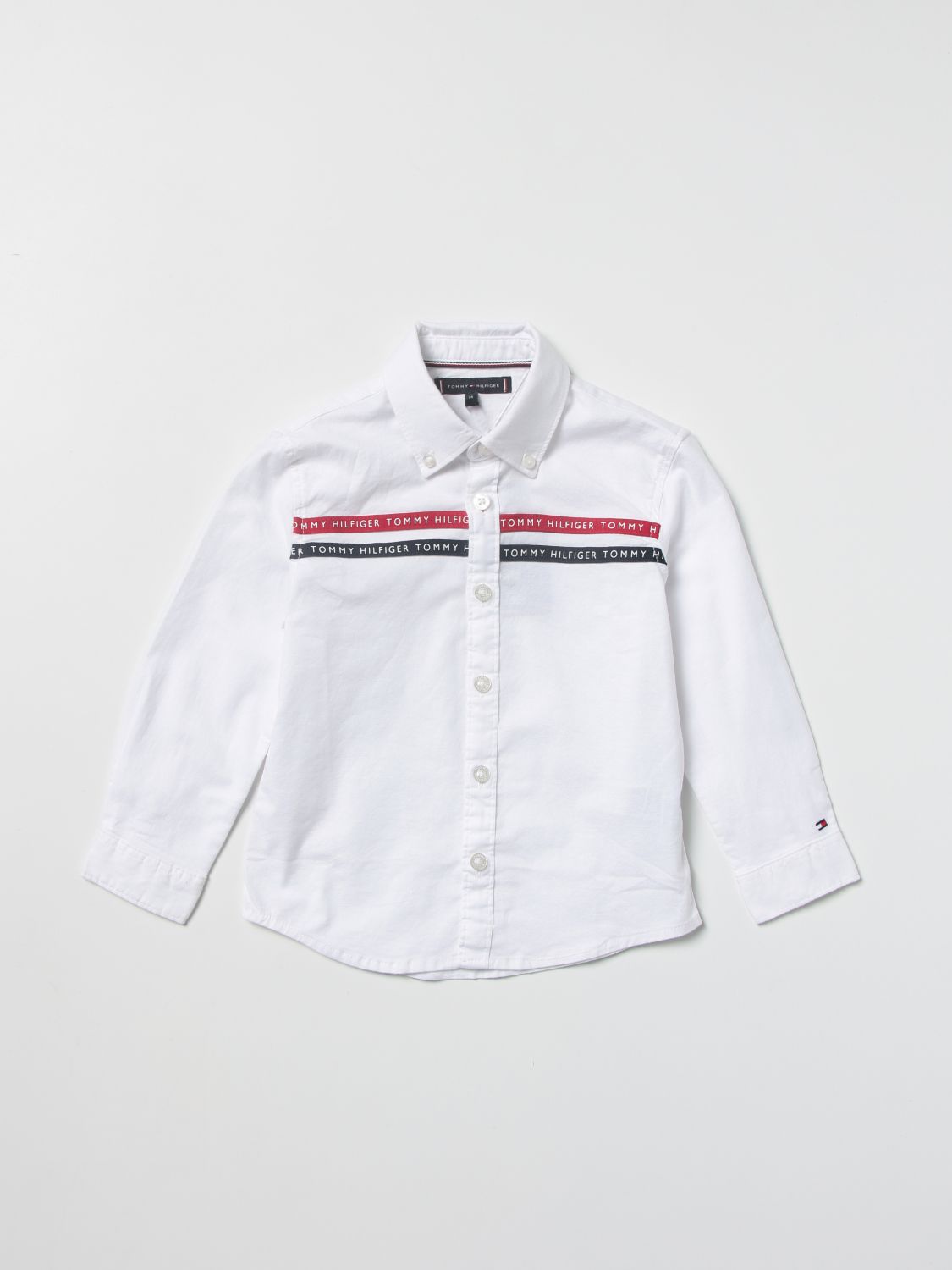 Tommy Hilfiger Baby-Mädchen Embroidered Heart Stripe Shirt Bluse 