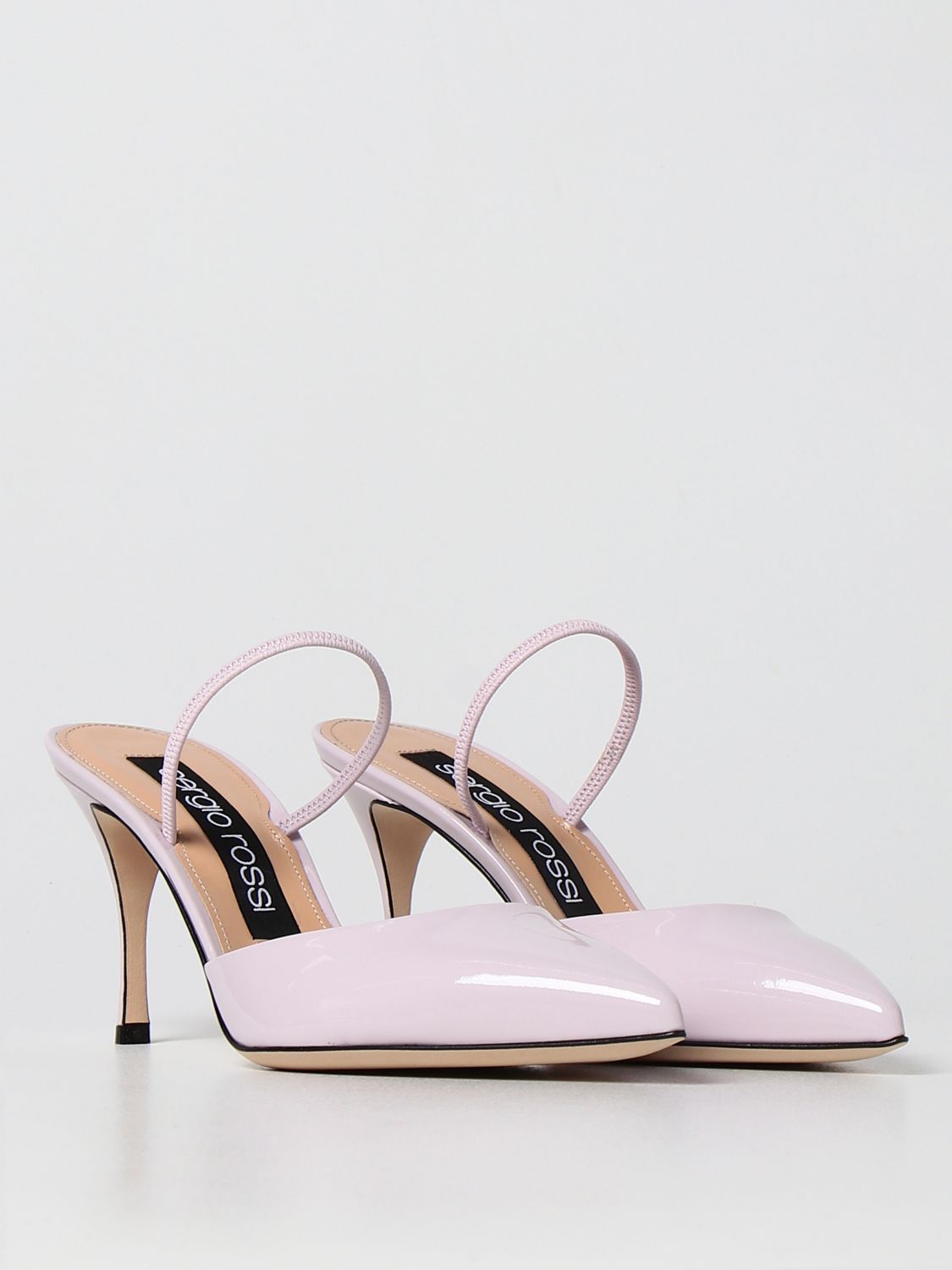 High heel shoes Sergio Rossi: Sergio Rossi Godiva patent leather mules pink 2