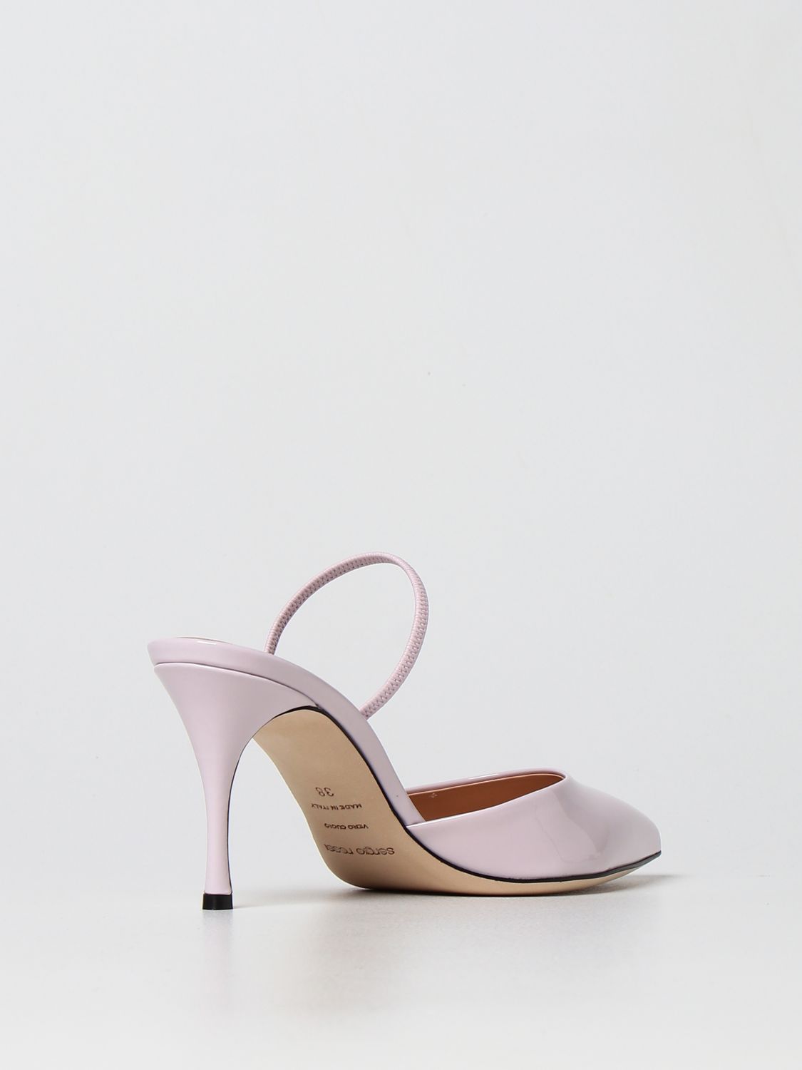 High heel shoes Sergio Rossi: Sergio Rossi Godiva patent leather mules pink 3