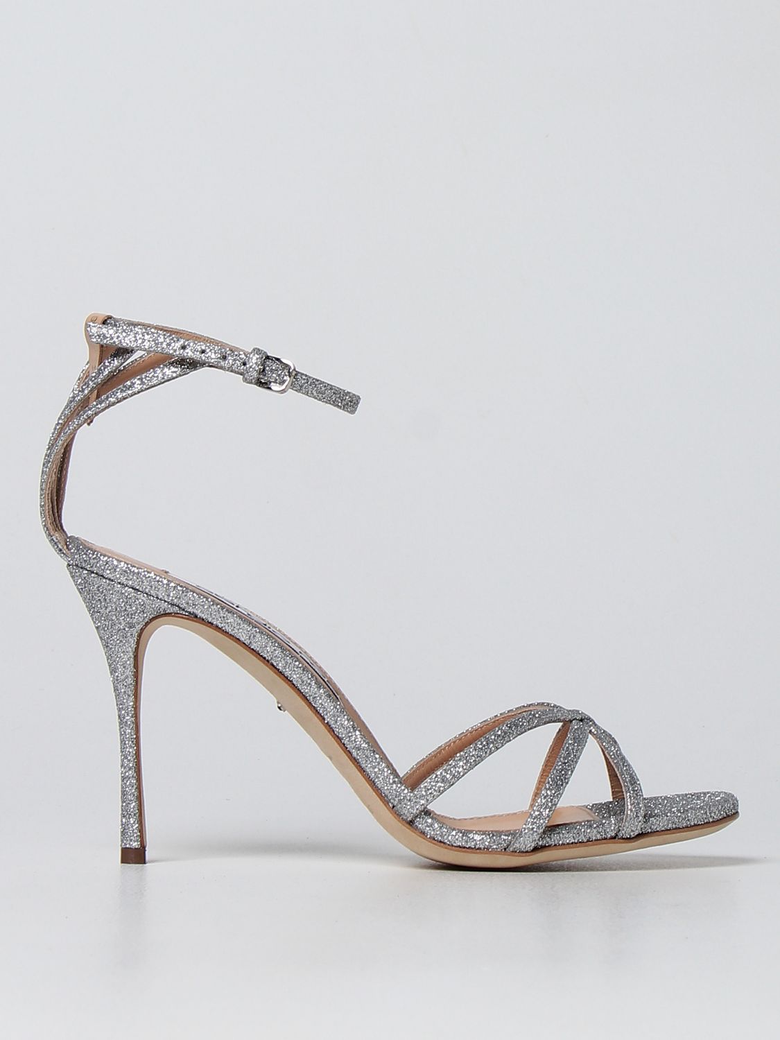 Heeled sandals Sergio Rossi: Sergio Rossi Godiva glitter heeled sandals silver 1