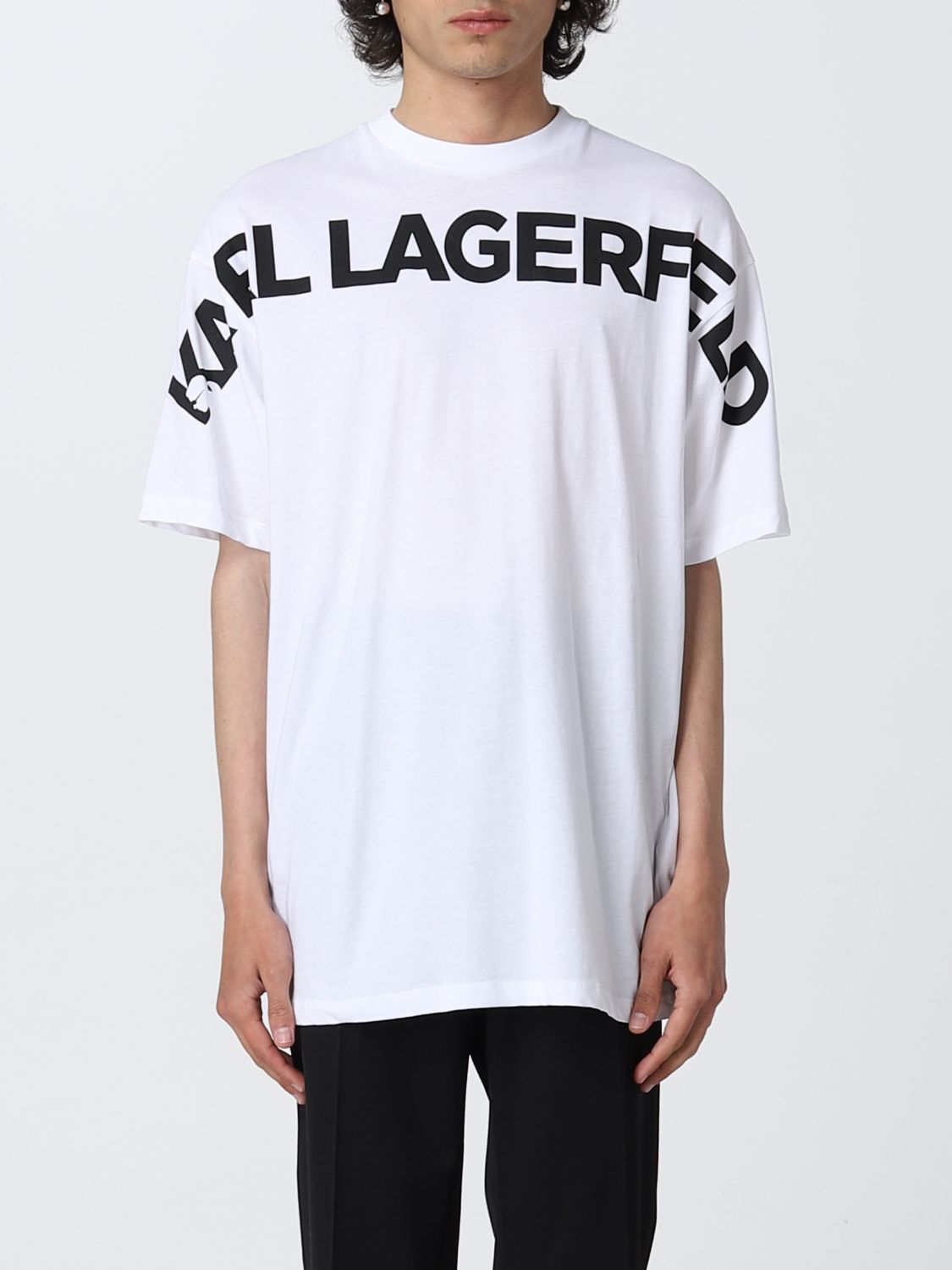 KARL LAGERFELD: t-shirt for man - White | Karl Lagerfeld t-shirt ...
