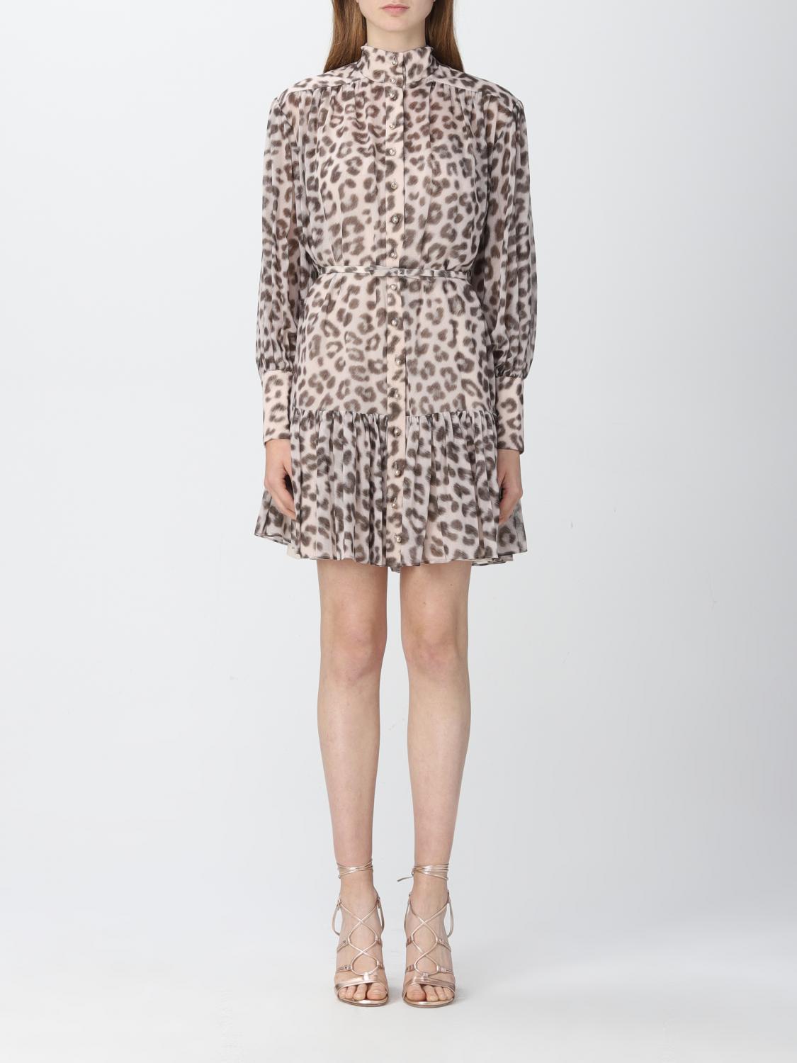 ZIMMERMANN: Abito chemisier animalier - Marrone | Abito Zimmermann 4089DDAN  GIGLIO.COM